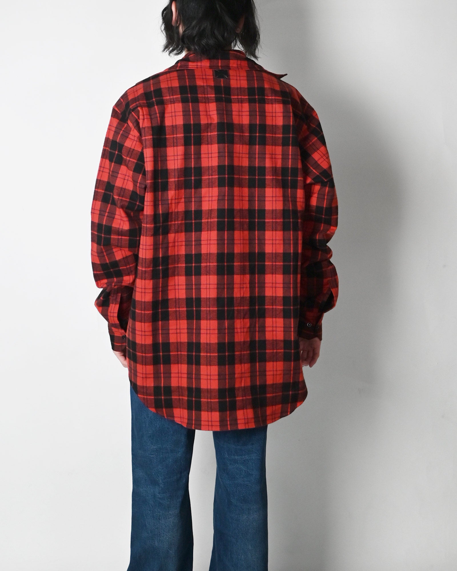 VETEMENTS (ヴェトモン) SS26 チェックシャツ LEATHER CROSS FLANNEL