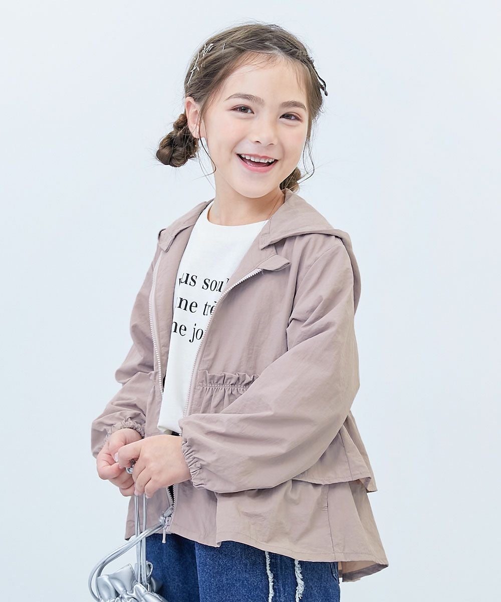 最大6%OFF】【水はじく】 撥水ナイロン フードが取り外せる フリル