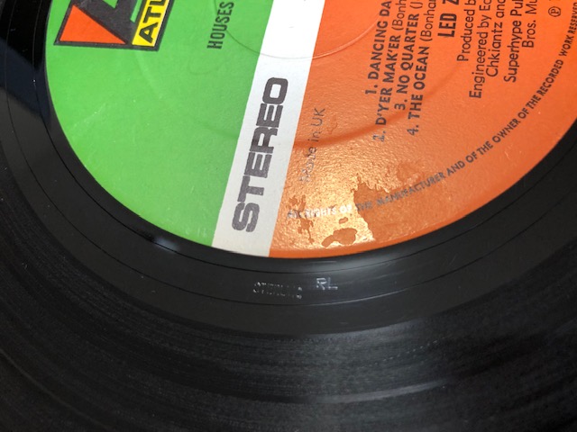 レッド・ツェッペリン「聖なる館」のアナログレコードUK盤のかなり