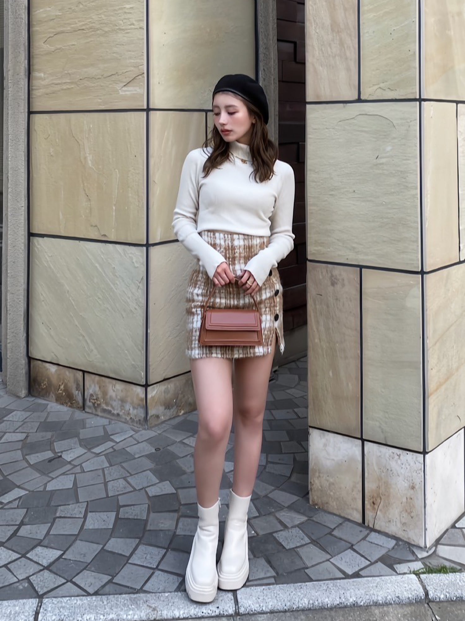 Slit design shaggy mini skirt | DIANTÉ (ディアンテ)公式通販サイト