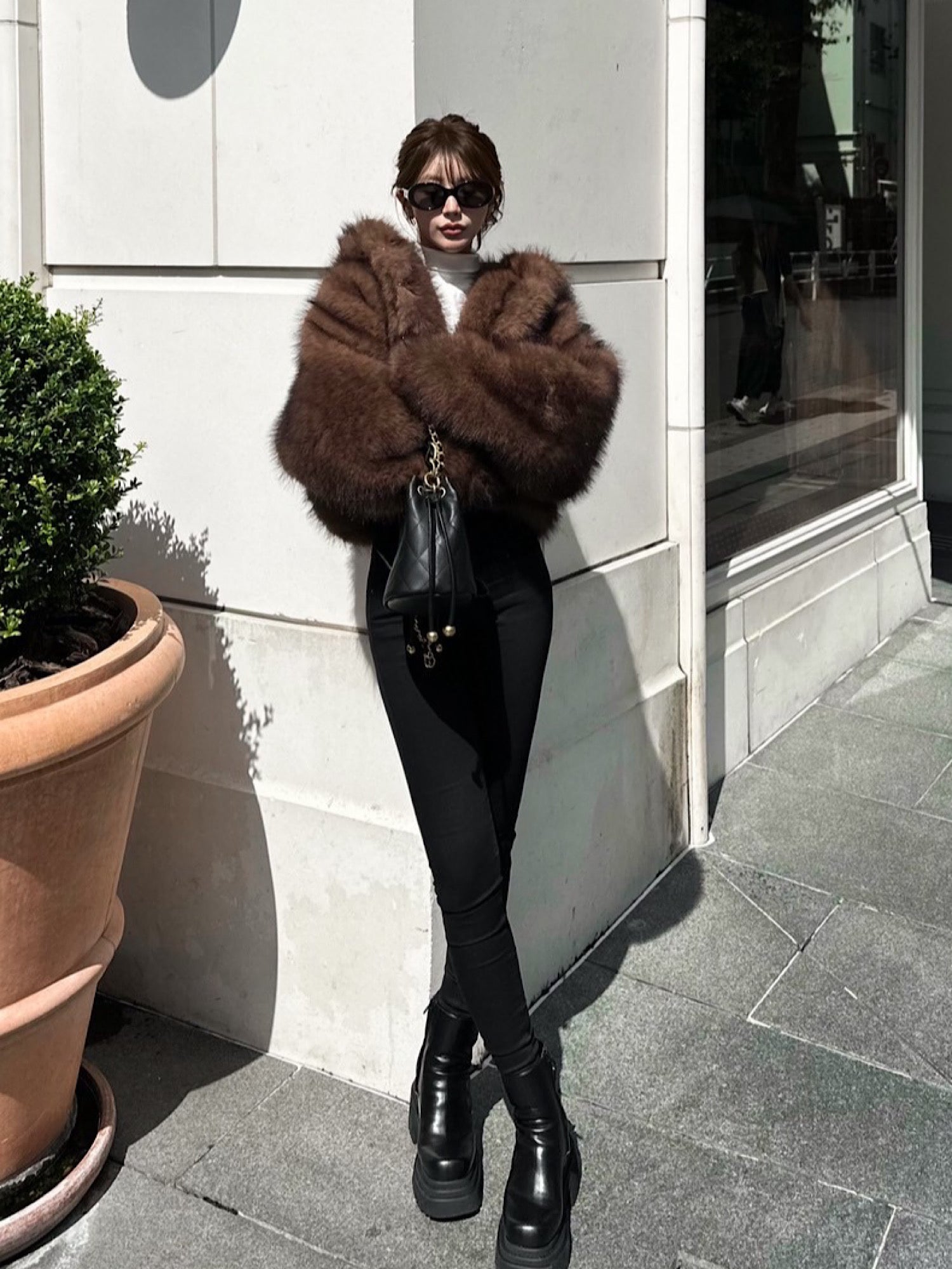 Premium eco fur hoodie coat | DIANTÉ (ディアンテ)公式通販サイト