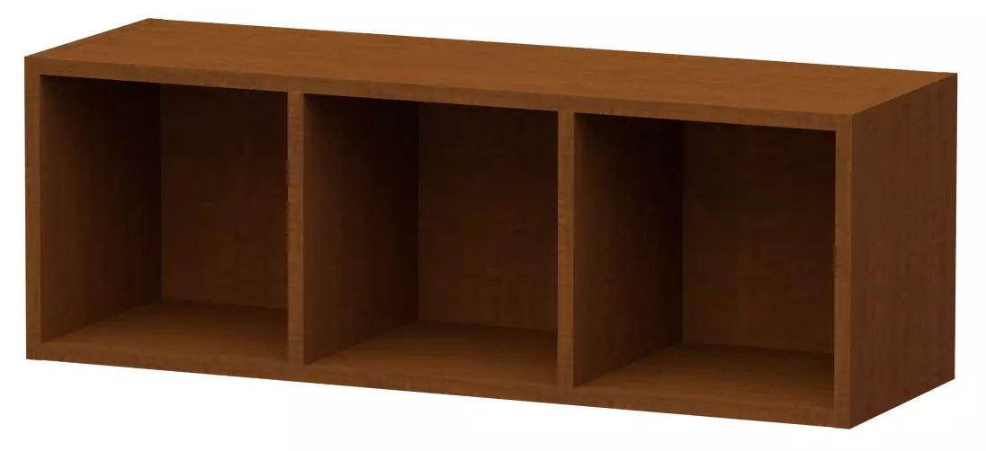 純国産レコードラック 3BOX ブラウン/レコードラック｜CD・レコード