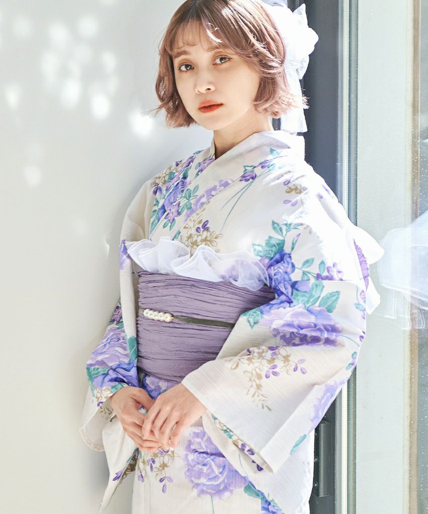 花柄浴衣・帯セット Dita Dita ディータ 花柄 浴衣・帯セット 藍花爛漫