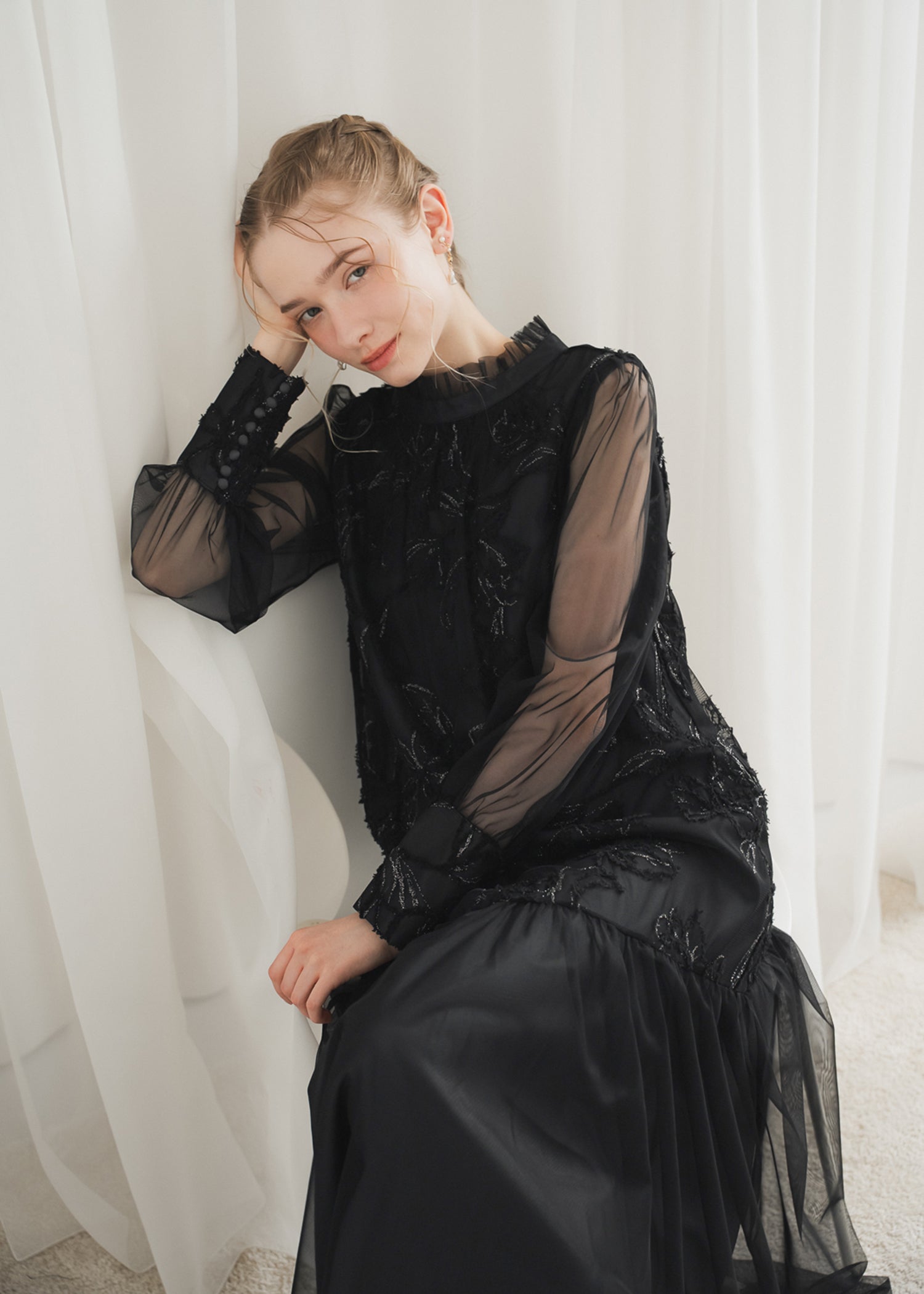 フェザーフラワーチュールドレス｜Dorry Doll