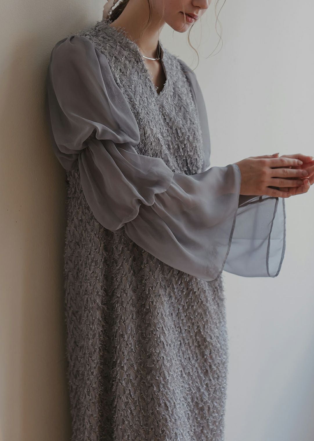 デザインスリーブシャギードレスのドレス|Dorry Doll / LE'RURE