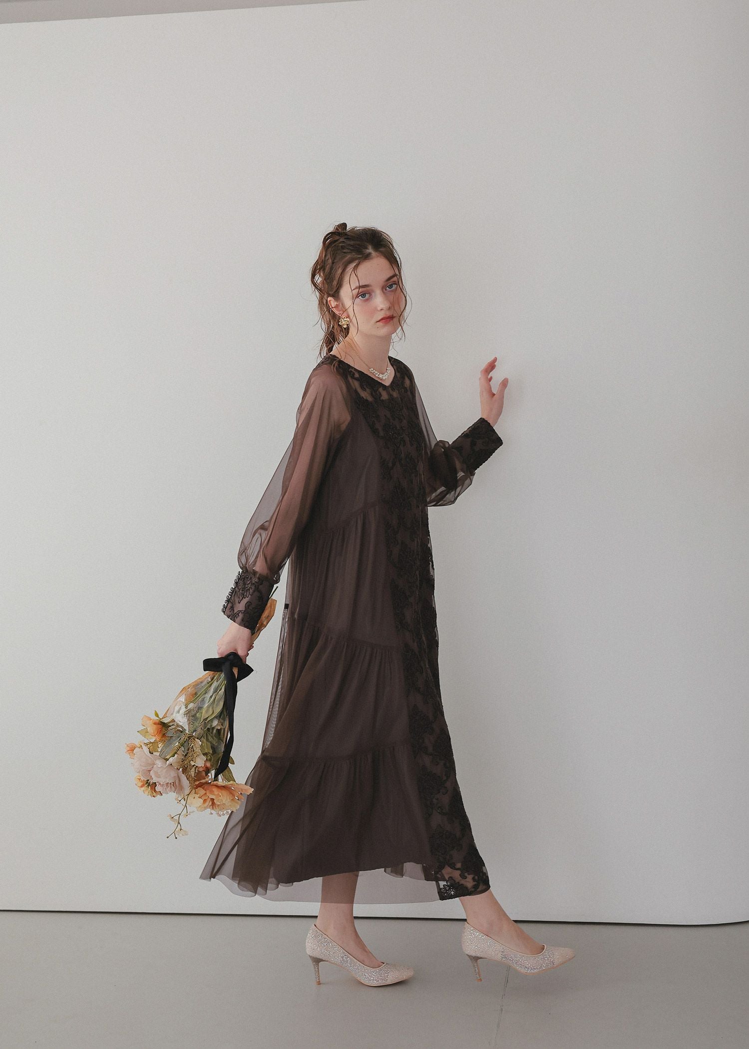 モールレースサイドティアードドレス｜DorryDoll