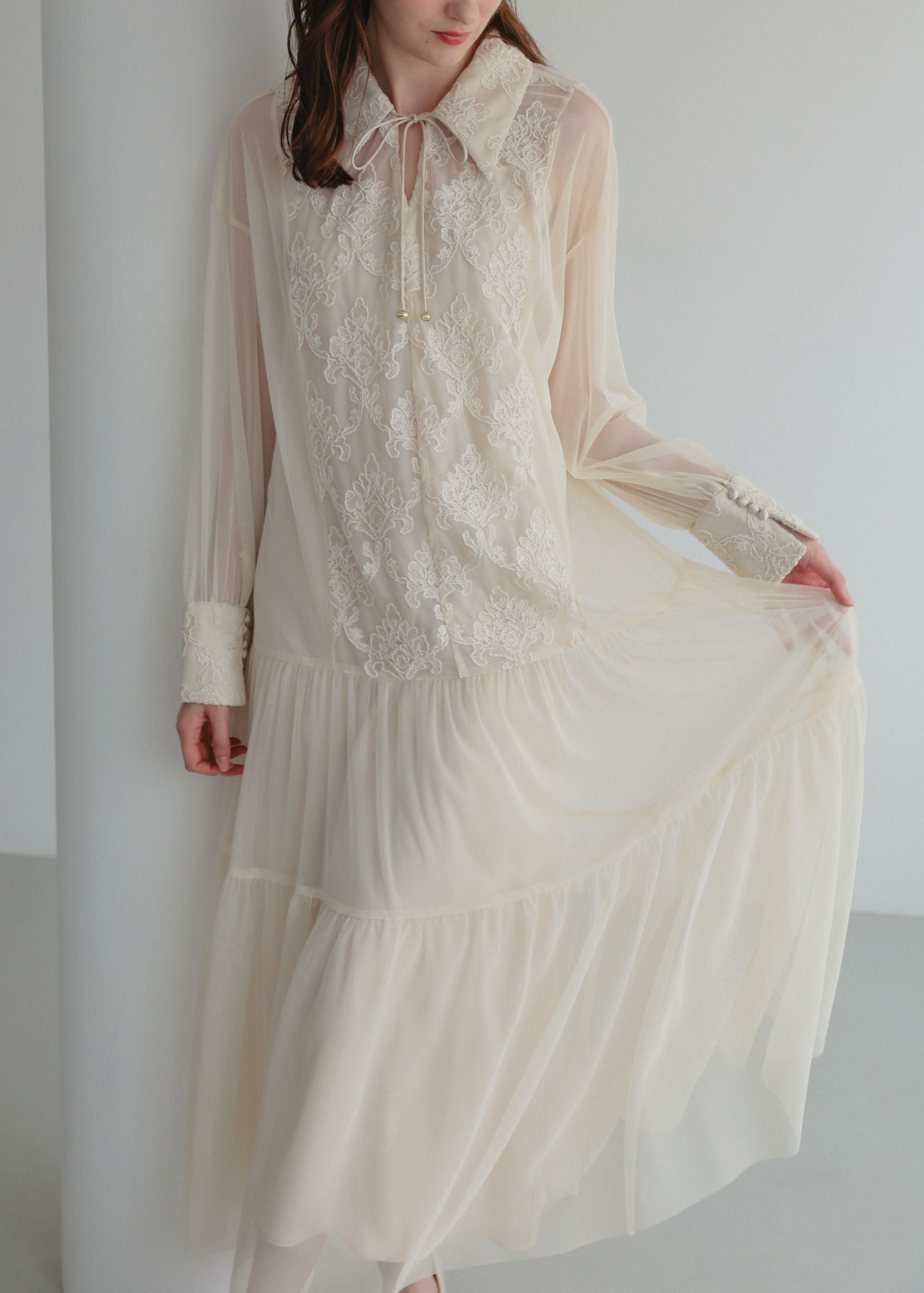 デザインカラーモールレースドレス｜DorryDoll