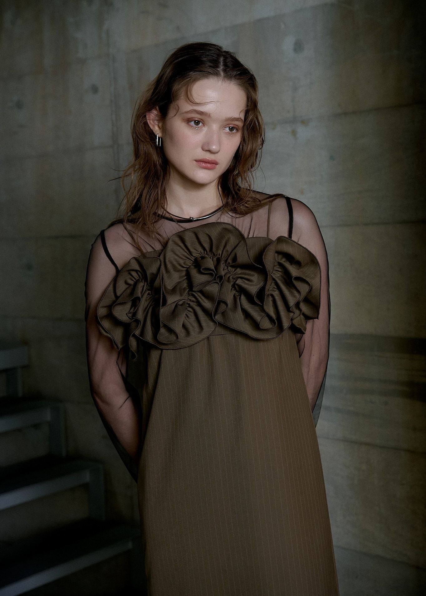 Wavy frill bustier stripe dressのドレス|Dorry Doll / LE'RURE