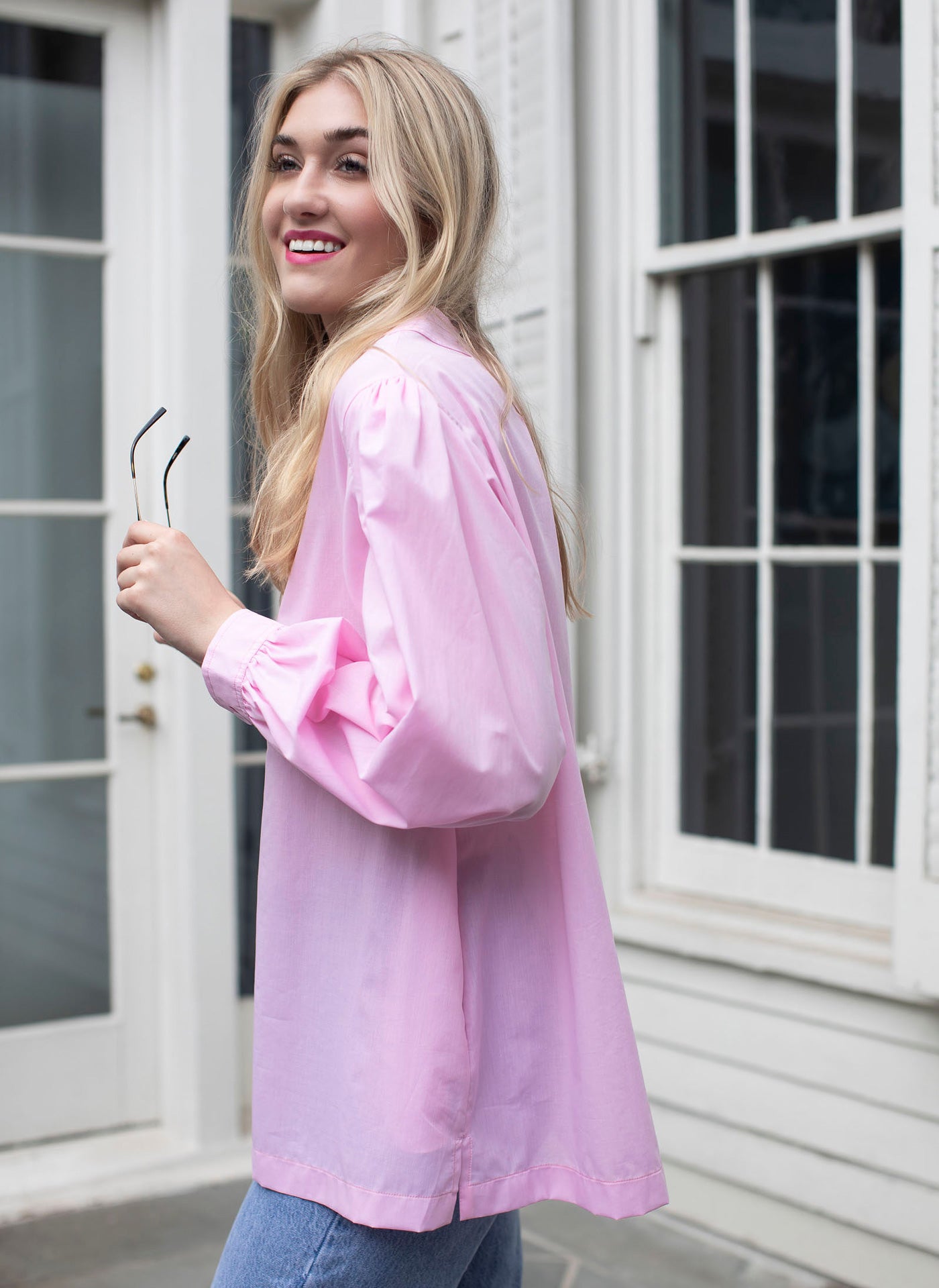 LOUIS TUNIC SHIRT ROSE PINK COTTON VOILE – Dovima Paris