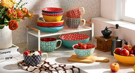 Rotating Serving Tray with Divided Bowls | Dowan®