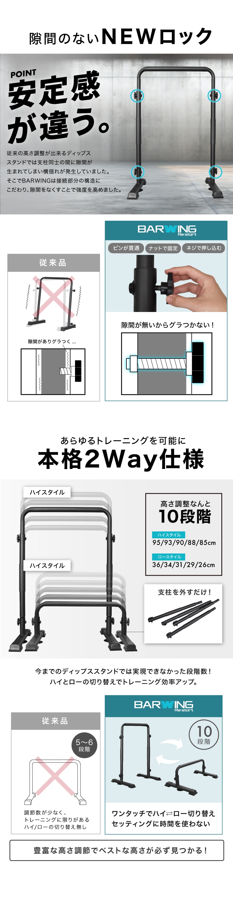 dショッピング |ディップススタンド 耐荷重200kg ディップスバー