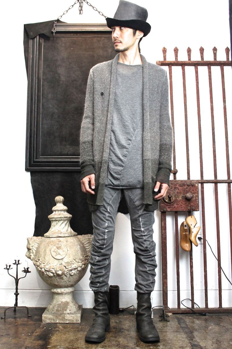LENTRIAN. 3D Twist Denim Pants. Cold Dyed. V-TDNM. Dark Gray