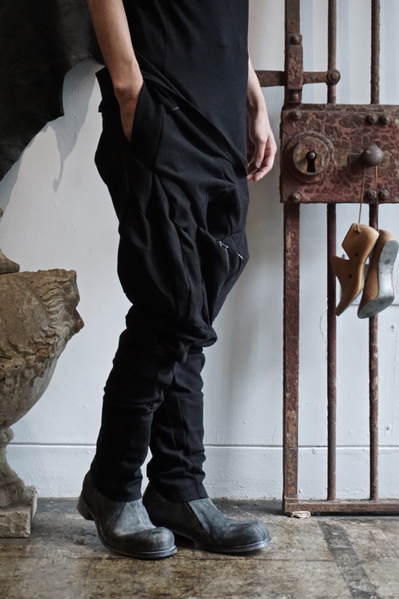 DIS-TB-01. Distortion Tall Boot. Grey Waxed Reversed. Leon Emanuel