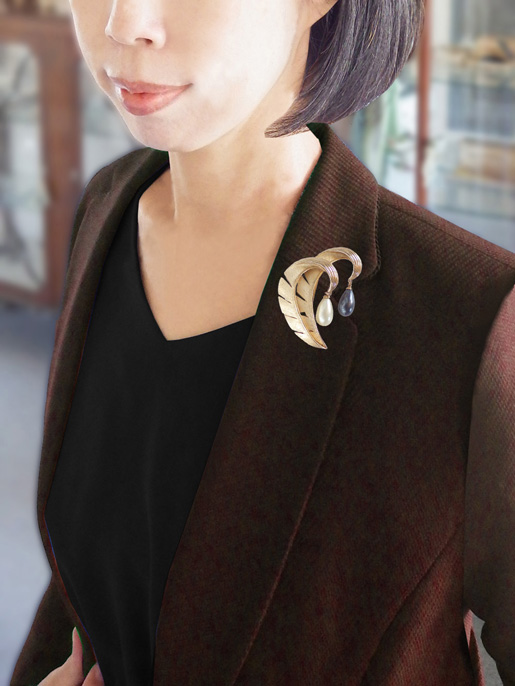 TRIFARI トリファリ ブラック&ホワイトパールブローチ | ヴィンテージ