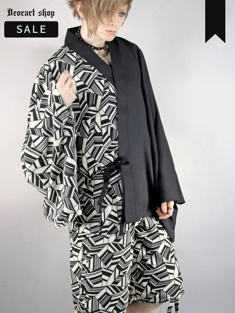 DRT2783 【2P set】オリジナル・甚平SET 【ジオメトリック柄