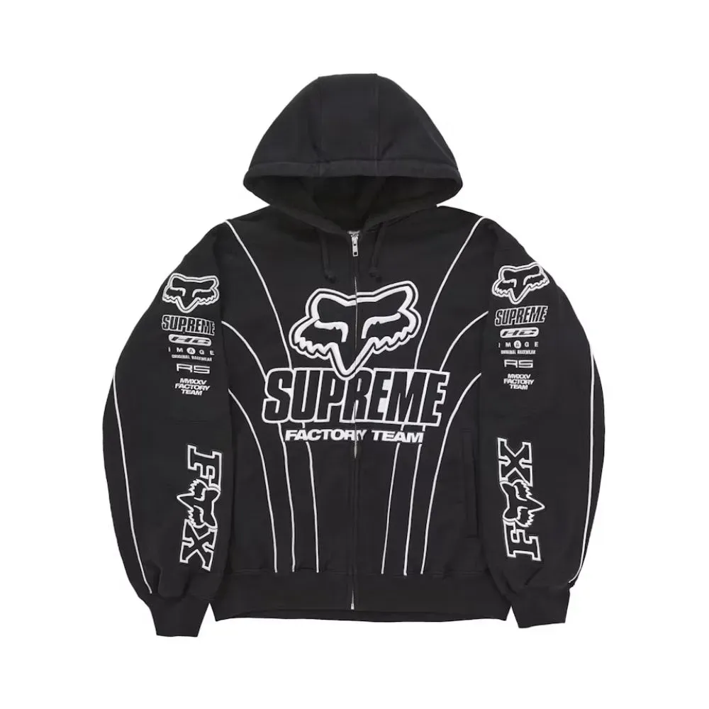Fox Racing x Supreme Jaqueta Zip Up Hooded Black FW25-W9 - Droper