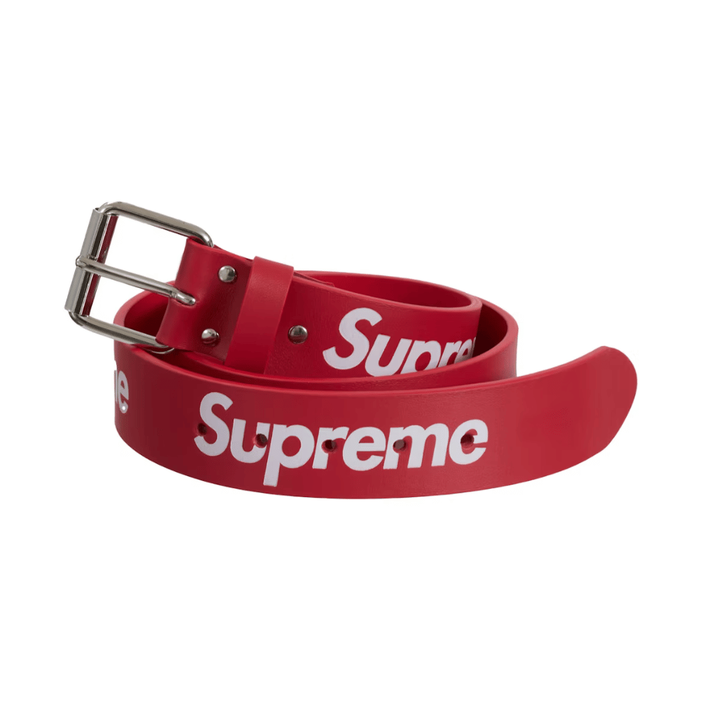 Cinto Supreme Repeat Leather Red - Droper