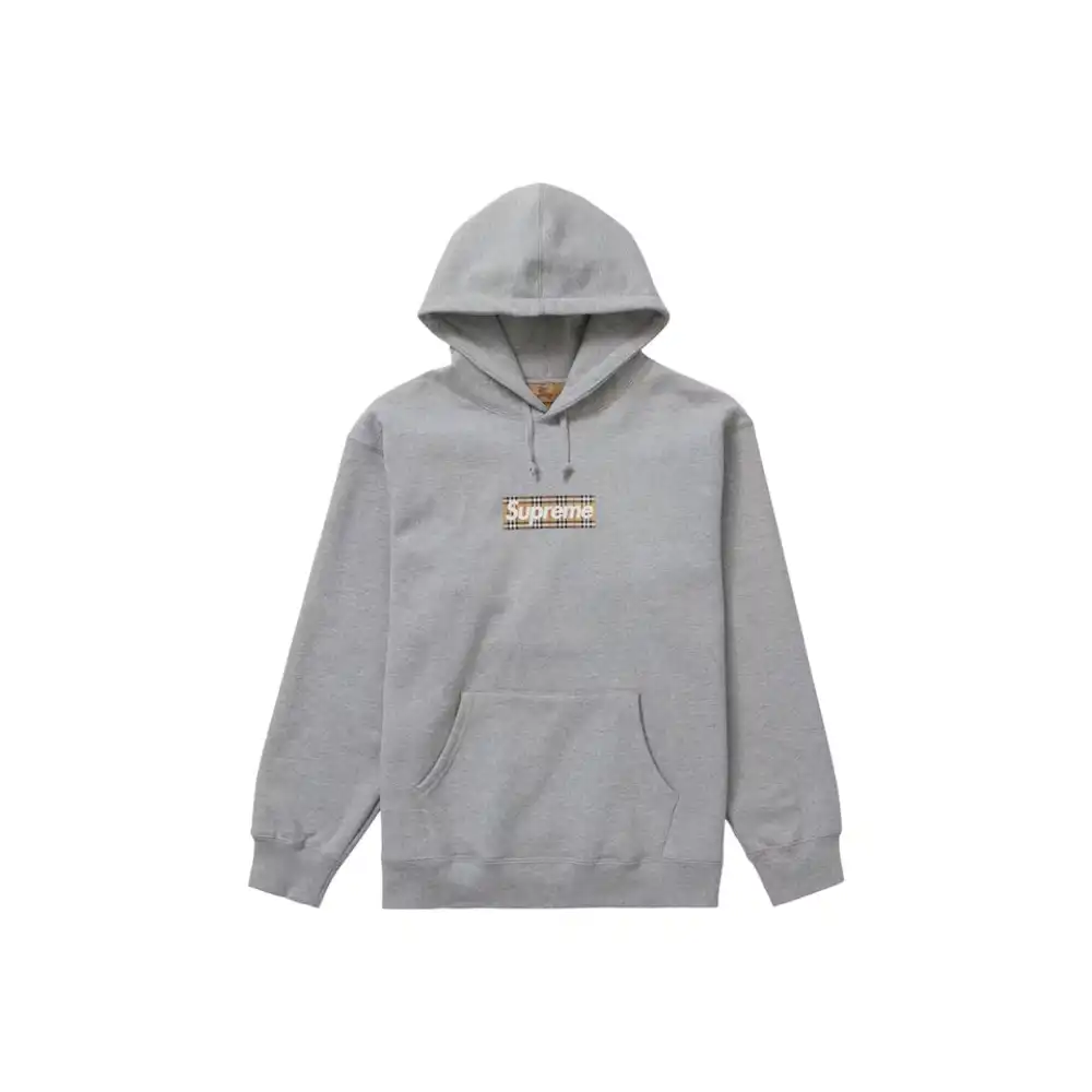 Burberry x Supreme Moletom Box Logo Heather Grey - Droper