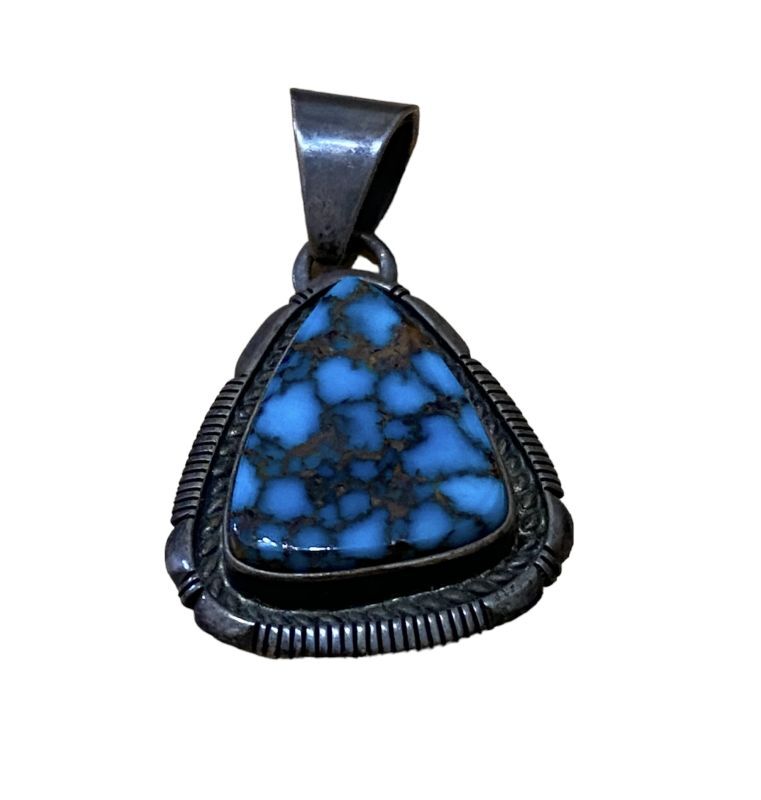 INDIAN JEWELRY NAVAJO族 Larry Moses Yazzie作 ターコイズ ペンダント