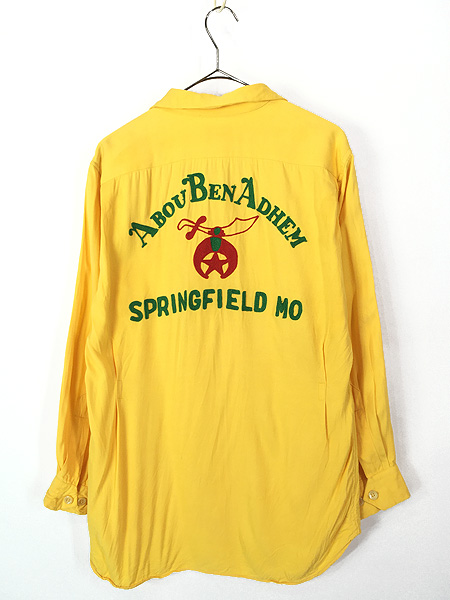 古着 50s USA製 Service Bowling Shirt 豪華 フリーメイソン シュ
