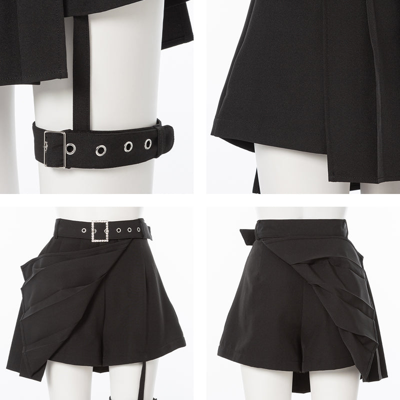 ガーター付きプリーツショートパンツ – レディースファッション通販の