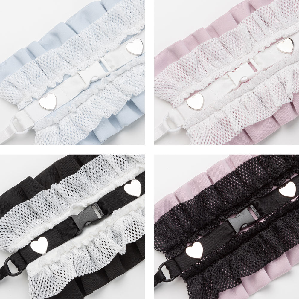 ハートスタッズベルトフリルヘッドドレス – レディースファッション