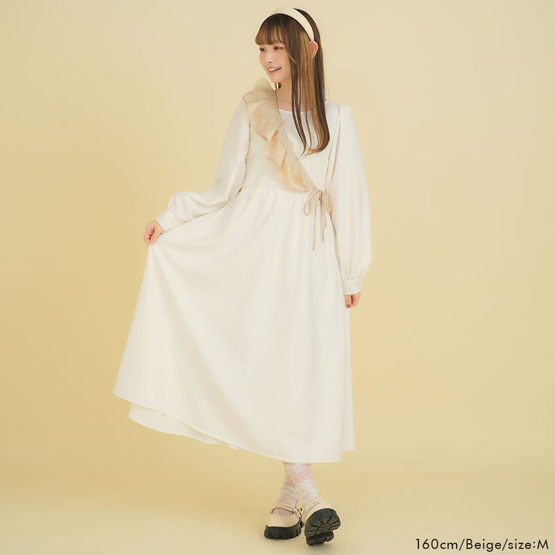 チュールフリル付マキシワンピース – レディースファッション通販の夢