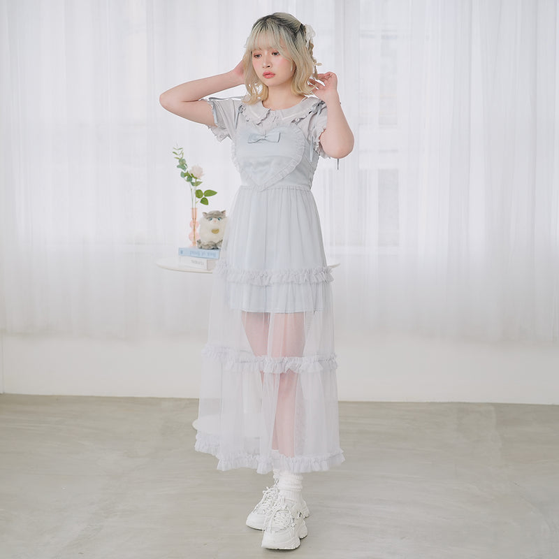 ハートフリルチュールキャミワンピース – レディースファッション通販