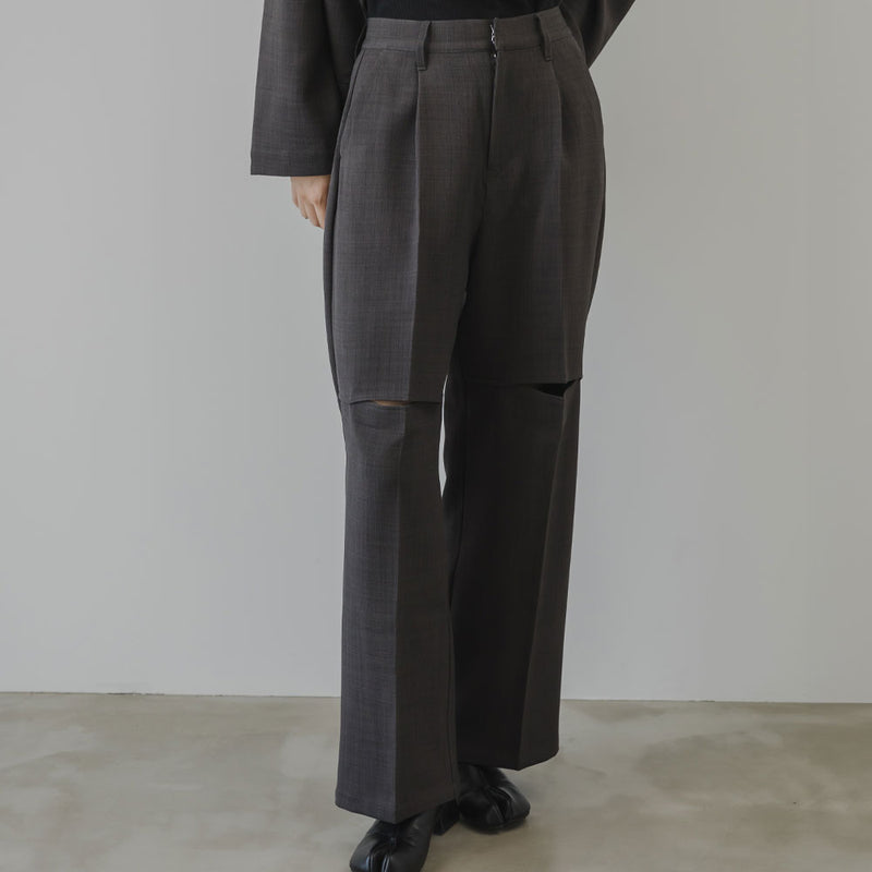 膝スリットスラックスパンツ – レディースファッション通販の夢展望