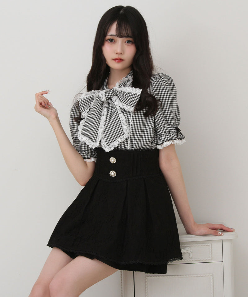 レース重ねパールビジューフレアスカート – レディースファッション