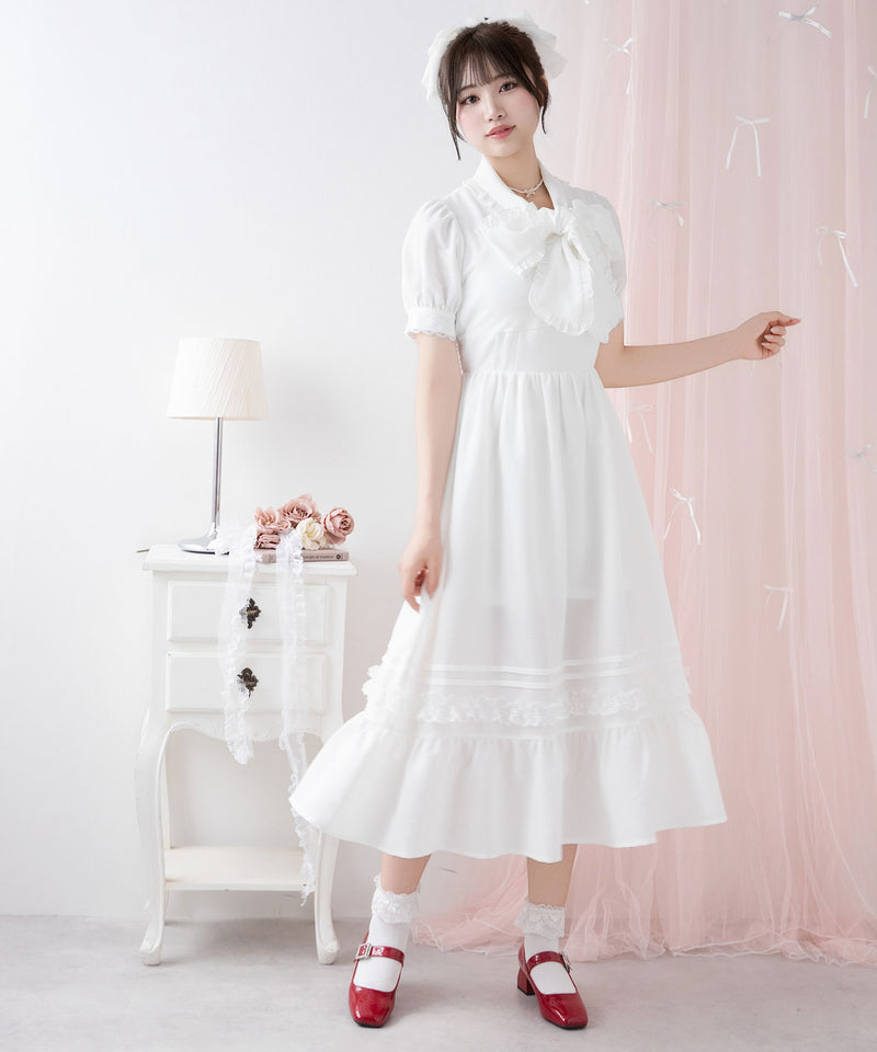 選べる襟ロマンティックレースワンピース【大きいサイズ有り