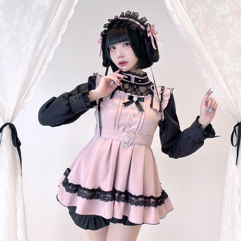 ハートチョーカーベルトレースワンピース – レディースファッション