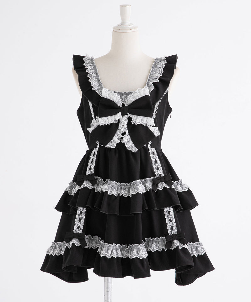 2buy20%OFFクーポン対象】フリルたっぷりはしごレースリボンミニ