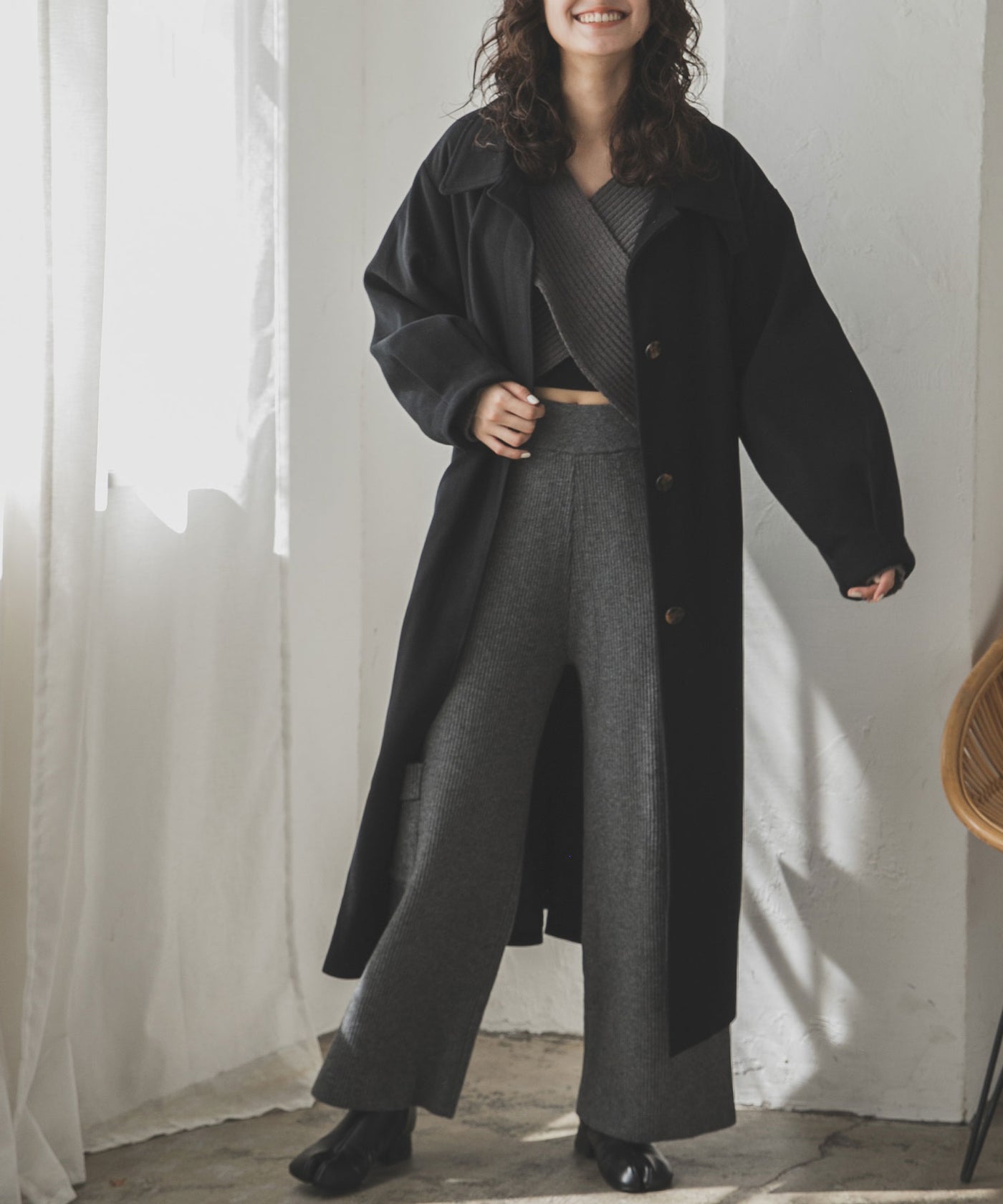 2buy20%OFFクーポン対象】2WAY襟スタンドカラーコート – レディース