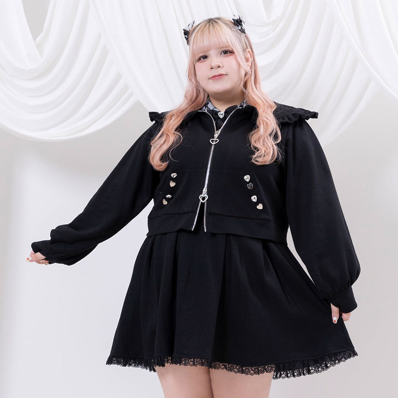 ハートビジューフリル2wayパーカー – レディースファッション通販の夢