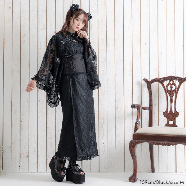 胸元ハートチャイナレースセットアップセパレート浴衣 – レディース