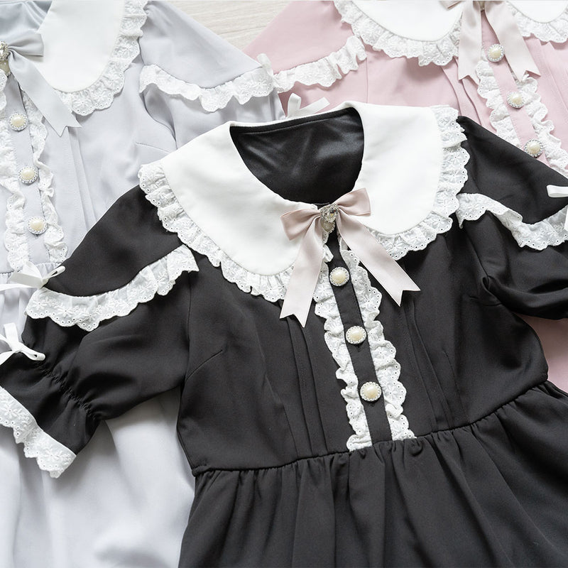 コットンレースフリルワンピース – レディースファッション通販の夢