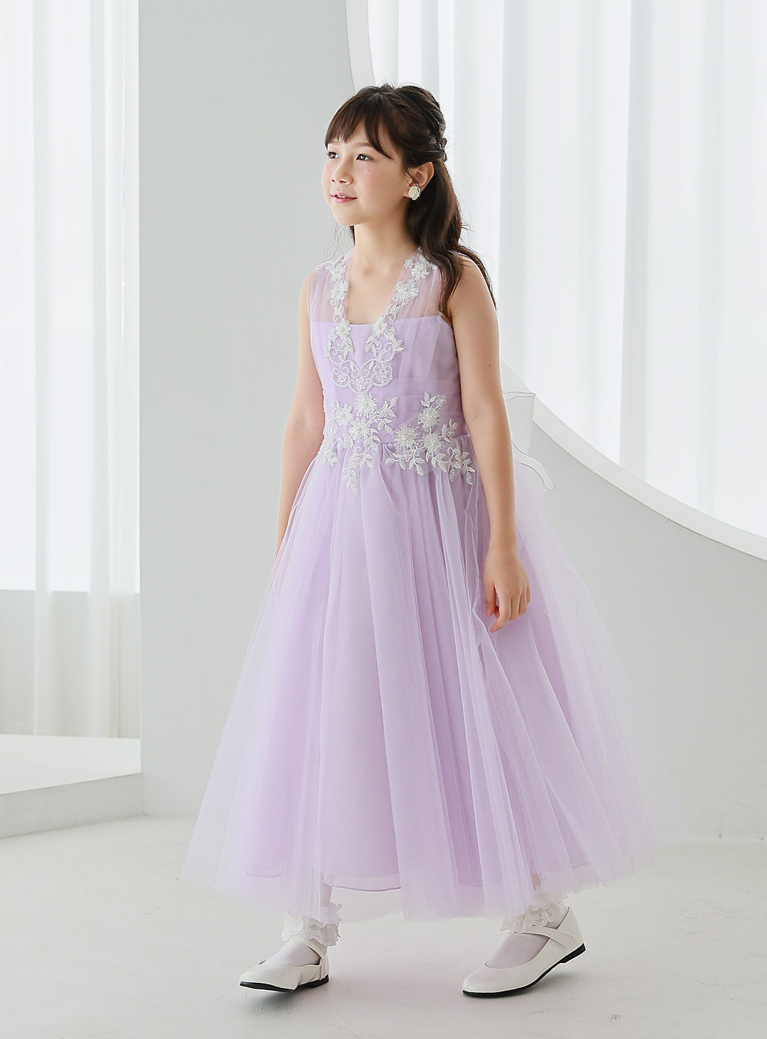 子供ドレス|子供ドレスならライラックフラワー刺繍ロングドレス