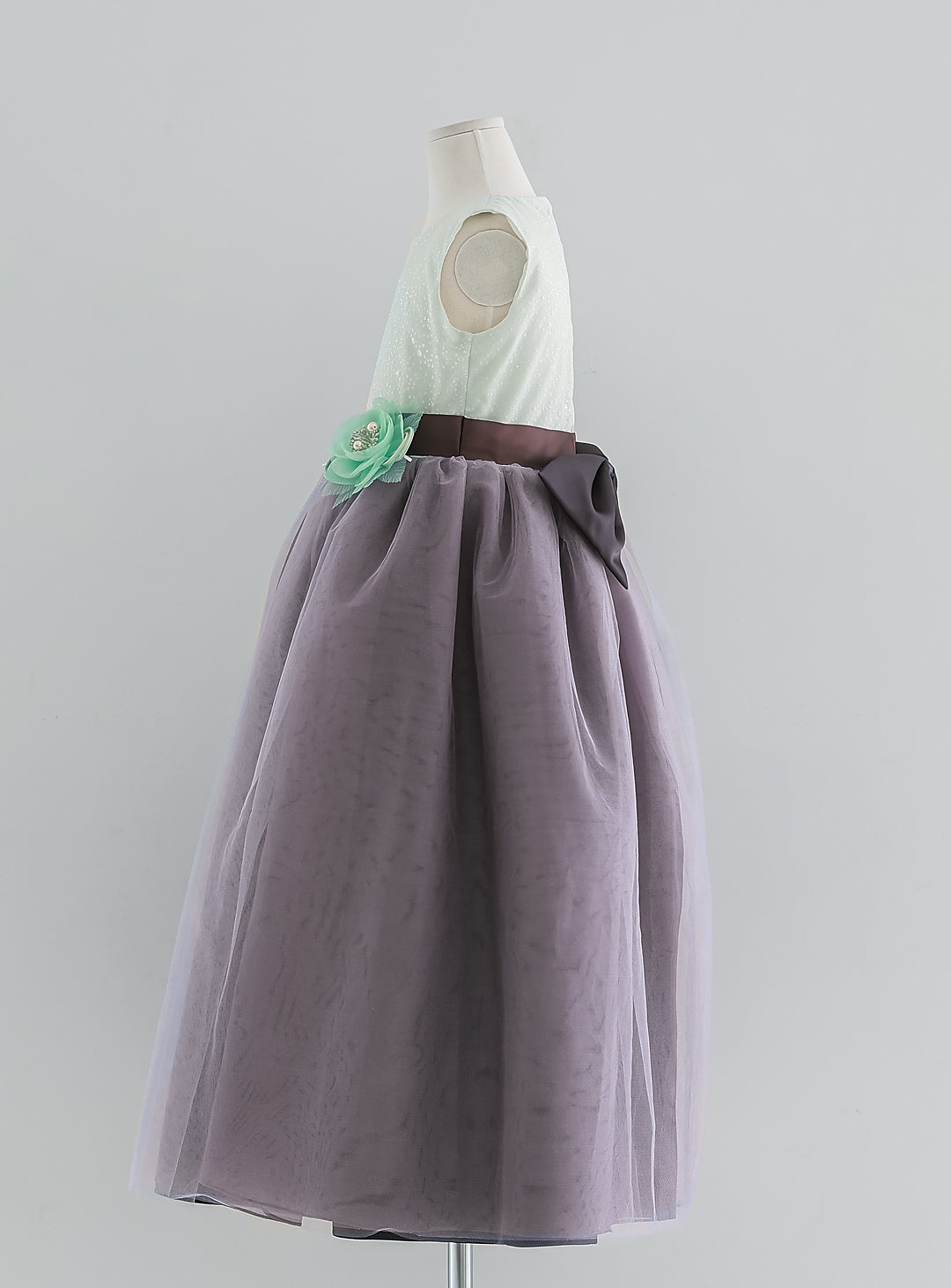 子供ドレス|子供ドレスならミント×チャコールスパンコールロングドレス