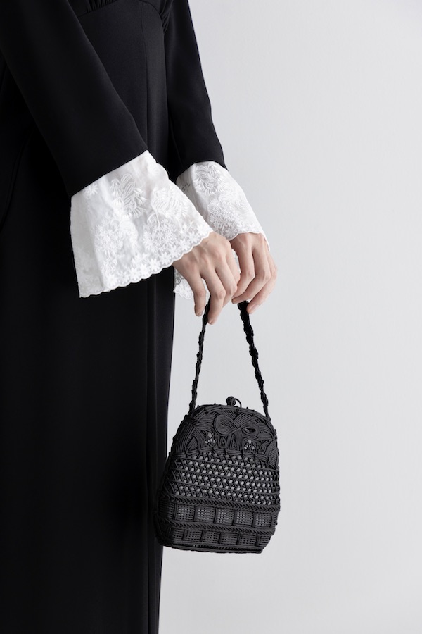 Mame Kurogouchi（3泊4日） Cord Embroidery Hanakago Mini Hand Bag