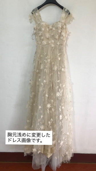 フラワーレース バックVドレス（W245）