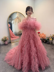 オフショルダー Aラインドレス ブラック（W274BK）