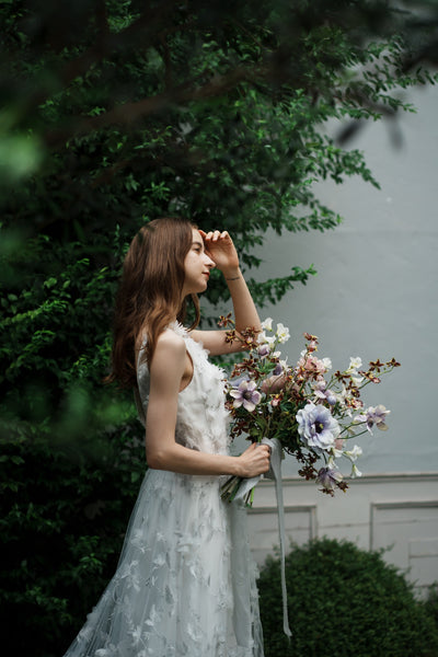 フラワーレース Vネック ノースリーブドレス（W262SI）