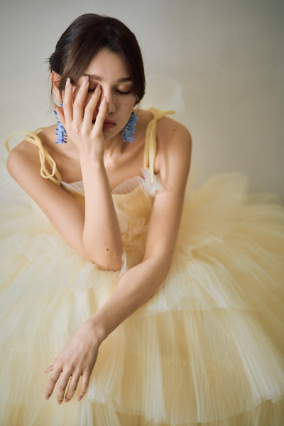 リボンショルダー フリルドレス（N02）