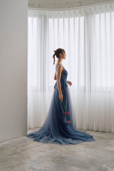 2way 刺繡 ノースリーブ レイヤードドレス（W312）