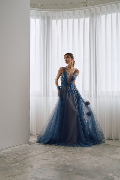 2way 刺繡 ノースリーブ レイヤードドレス（W312）