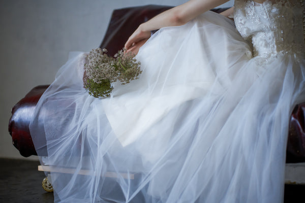 フラワーレース ノースリーブ チュールドレス（W238）