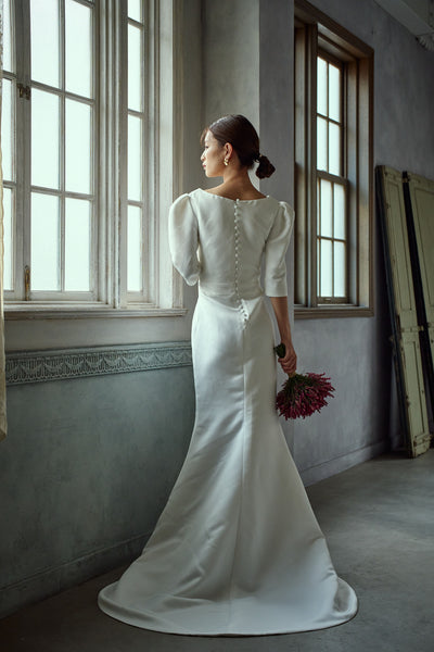 七分袖 Vネック ソフトマーメイドドレス（W287）