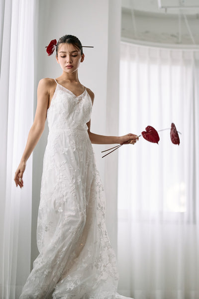 総レース キャミソール スレンダードレス（W326）