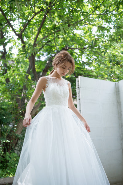 ノースリーブ レース Aラインドレス（W229）